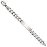 Sterling Silver 8.5inch Engraveable Antiqued Curb Link ID Bracelet - QI-37A43EE6-3548