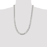 Sterling Silver 8.5mm Flat Curb Chain - QL-3D957926-1150