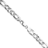 Sterling Silver 8.5mm Flat D/C Pave Figaro Chain - QP-7891475F-5329