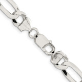 Sterling Silver 8.5mm Lightweight Flat Figaro Chain - QM-1912424A-9083
