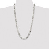 Sterling Silver 8.5mm Lightweight Flat Figaro Chain - QM-A1BF5EA9-9892