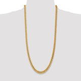 14K 30 inch 7.3mm Semi-Solid Miami Cuban with Lobster Clasp Chain
