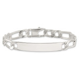 Sterling Silver 8in Figaro ID Bracelet