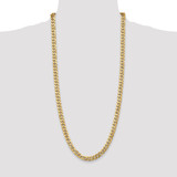 14K 30 inch 8mm Flat Beveled Curb with Lobster Clasp Chain