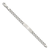 Sterling Silver 8inch Engraveable Antiqued Curb Link ID Bracelet - QI-CA731E08-7055