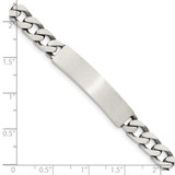 Sterling Silver 8inch Engraveable Antiqued Curb Link ID Bracelet - QI-CA731E08-7055
