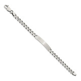 Sterling Silver 8inch Engraveable Antiqued Curb Link ID Bracelet - QI-CEDEE8B5-6858