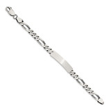 Sterling Silver 8inch Engraveable Antiqued Figaro Link ID Bracelet - QI-FB5294DD-5404