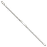Sterling Silver 8inch Polished Engraveable Anchor Link ID Bracelet - QI-02DC0663-7733