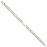 Sterling Silver 8inch Polished Engraveable Anchor Link ID Bracelet - QI-34C3B9FC-1663