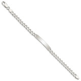 Sterling Silver 8inch Polished Engraveable Curb Link ID Bracelet - QI-5878F2D7-8389
