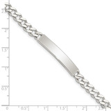 Sterling Silver 8inch Polished Engraveable Curb Link ID Bracelet - QI-5878F2D7-8389
