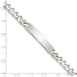 Sterling Silver 8inch Polished Engraveable Curb Link ID Bracelet - QI-6DF80E71-2096