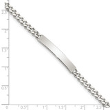 Sterling Silver 8inch Polished Engraveable Curb Link ID Bracelet - QI-8BA733E2-2290
