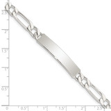 Sterling Silver 8inch Polished Engraveable Figaro Link ID Bracelet - QI-162CBCBD-1102
