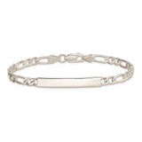 Sterling Silver 8inch Polished Engraveable Figaro Link ID Bracelet - QI-2C071BEB-6960