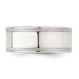 Sterling Silver 8mm Flat with Rope Edge Size 8 Band