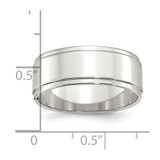 Sterling Silver 8mm Flat with Step Edge Size 11.5 Band