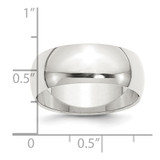 Sterling Silver 8mm Half Round Size 8.5 Band