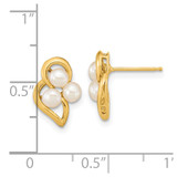 14k 3-4mm White Button Freshwater Cultured Pearl Post Earrings