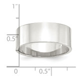 Sterling Silver 8mm Lightweight Flat Size 9 Band
