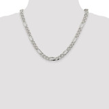 Sterling Silver 8mm Pav‚ Flat Figaro Chain - QF-6D2EFD04-1606