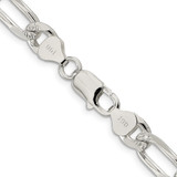 Sterling Silver 8mm Pav‚ Flat Figaro Chain - QF-798330C8-2415
