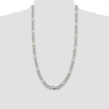 Sterling Silver 8mm Pave Flat Figaro Chain - QF-6F98D623-2187