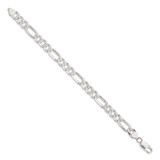 Sterling Silver 8mm Pave Flat Figaro Chain - QF-76D6E5CF-6666