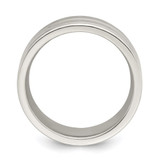 Sterling Silver 8mm Polished Flat Grooved Fancy Band Size 8