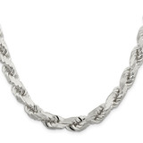 Sterling Silver 9.0mm Diamond-cut Rope Chain - QD-5156FD73-8582