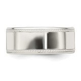 Sterling Silver 9.5mm Flat with Rope Edge Size 11 Band