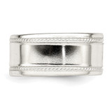 Sterling Silver 9.5mm Flat with Rope Edge Size 7 Band