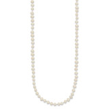 14k 3-4mm White Semi-Round Freshwater Cultured Pearl 16 inch Necklace