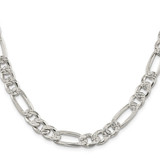 Sterling Silver 9.5mm Pav‚ Flat Figaro Chain - QF-9B4C0320-6545