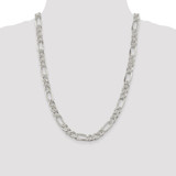 Sterling Silver 9.5mm Pav‚ Flat Figaro Chain - QF-9B4C0320-6545