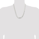 Sterling Silver 9.75mm Concave Beveled Curb Chain - QC-10301A5B-7194