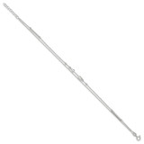 Sterling Silver 9in Plus 1in Ext. 2-strand Arrow and Bar Anklet