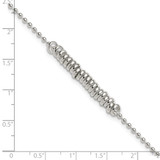 Sterling Silver 9inch Polished Fancy Love Ring Anklet