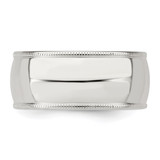 Sterling Silver 9mm Comfort Fit Half Round Milgrain Size 5.5 Band