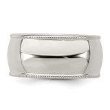 Sterling Silver 9mm Half Round Milgrain Size 13 Band