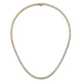 14k 36 carat Lab Grown Diamond VS+ F+ Complete Round 20 inch Straight Tennis Necklace