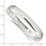 Sterling Silver 9mm Solid Polished Plain Slip-On Bangle Bracelet
