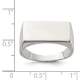 Sterling Silver 9x19mm Closed Back Signet Ring - QR-789C7EBD-6380