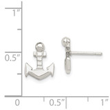Sterling Silver Anchor Mini Post Earrings