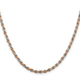 Sterling Silver And Rose Vermeil 2.5mm Diamond-cut Rope Chain - QD-C9042889-2372