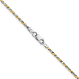 Sterling Silver And Vermeil 1.85mm Diamond-cut Rope Chain - QD-36DF543B-1009