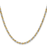 Sterling Silver And Vermeil 2.5mm Diamond-cut Rope Chain - QD-10666273-4308