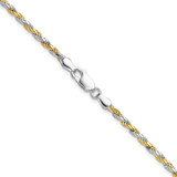 Sterling Silver And Vermeil 2.5mm Diamond-cut Rope Chain - QD-47A50CD7-8574
