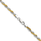 Sterling Silver And Vermeil 3.5mm Diamond-cut Rope Chain - QD-48F2678A-4167